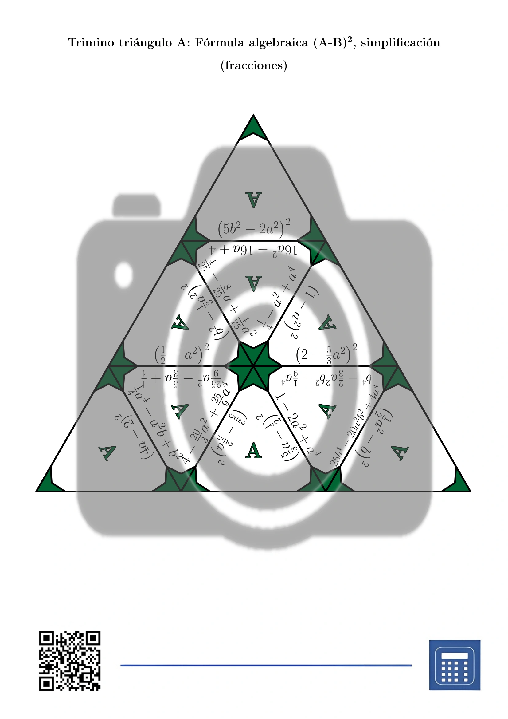 Trimino: Fórmula algebraica (A-B)², simplificación (fracciones) - Imagen 2