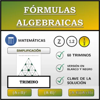 Trimino: Fórmulas algebraicas, simplificación (fracciones)