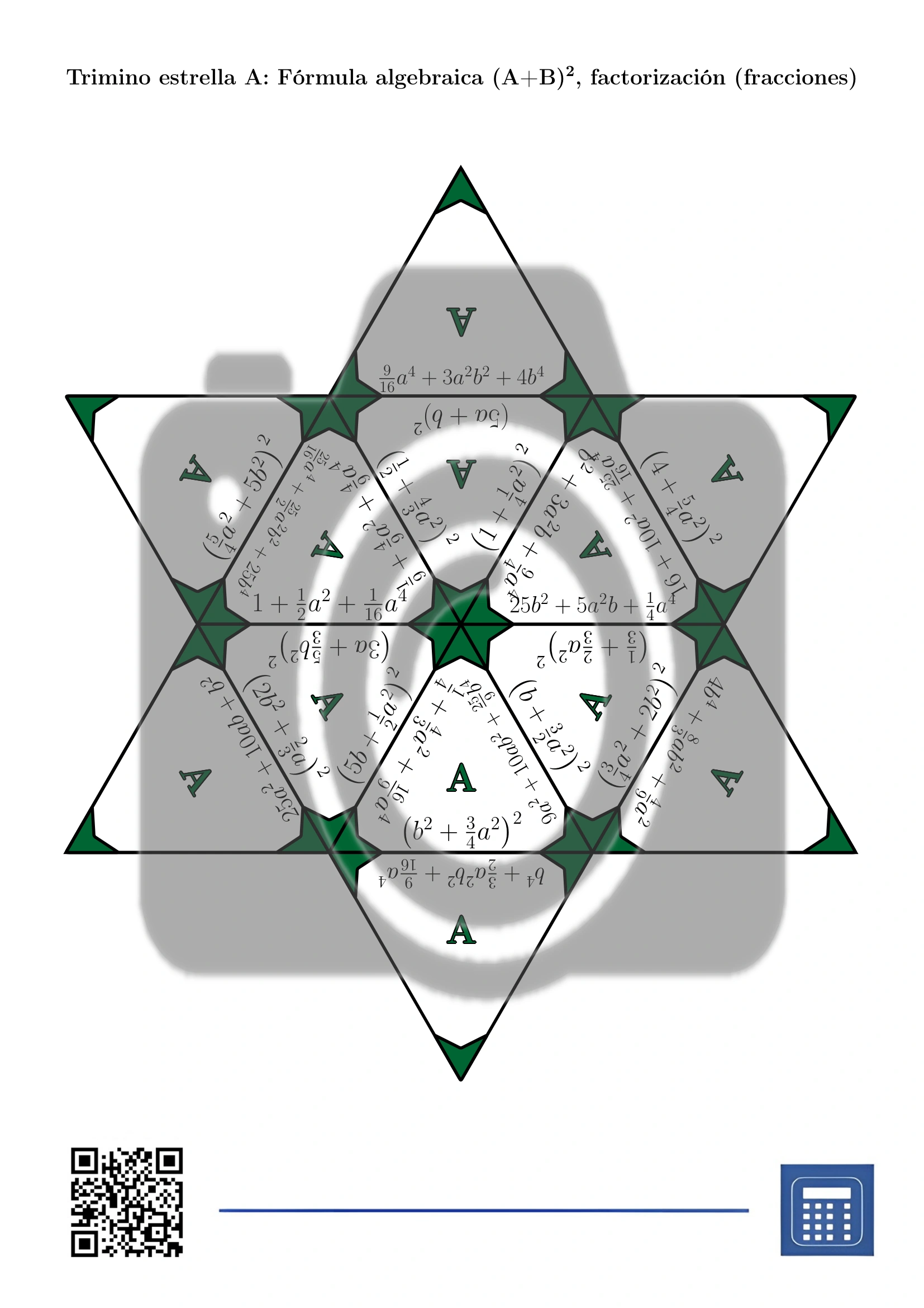 Trimino: Fórmula algebraica (A+B)², factorización (fracciones) - Imagen 4