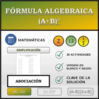 Ejercicio de asociación: Fórmula algebraica (A+B)², simplificación
