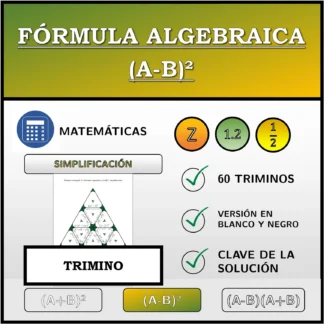 Trimino: Fórmula algebraica (A-B)², simplificación