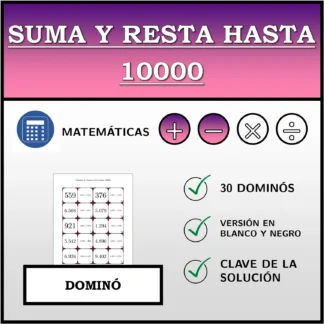 Dominó: Suma y resta hasta 10000