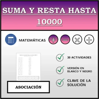 Ejercicio de asociación: Suma y resta hasta 10000