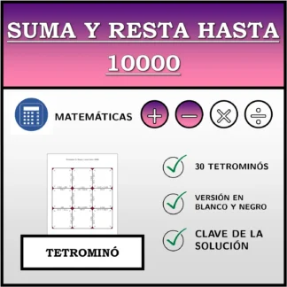 Tetrominó: Suma y resta hasta 10000