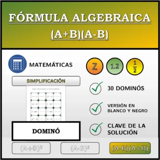 Dominó: Fórmula algebraica (A+B)(A-B), simplificación