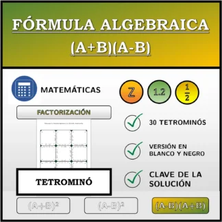 Tetrominó: Fórmula algebraica (A+B)(A-B), factorización