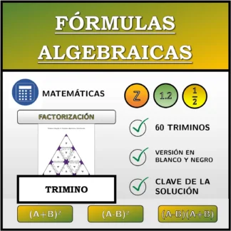 Trimino: Fórmulas algebraicas, factorización