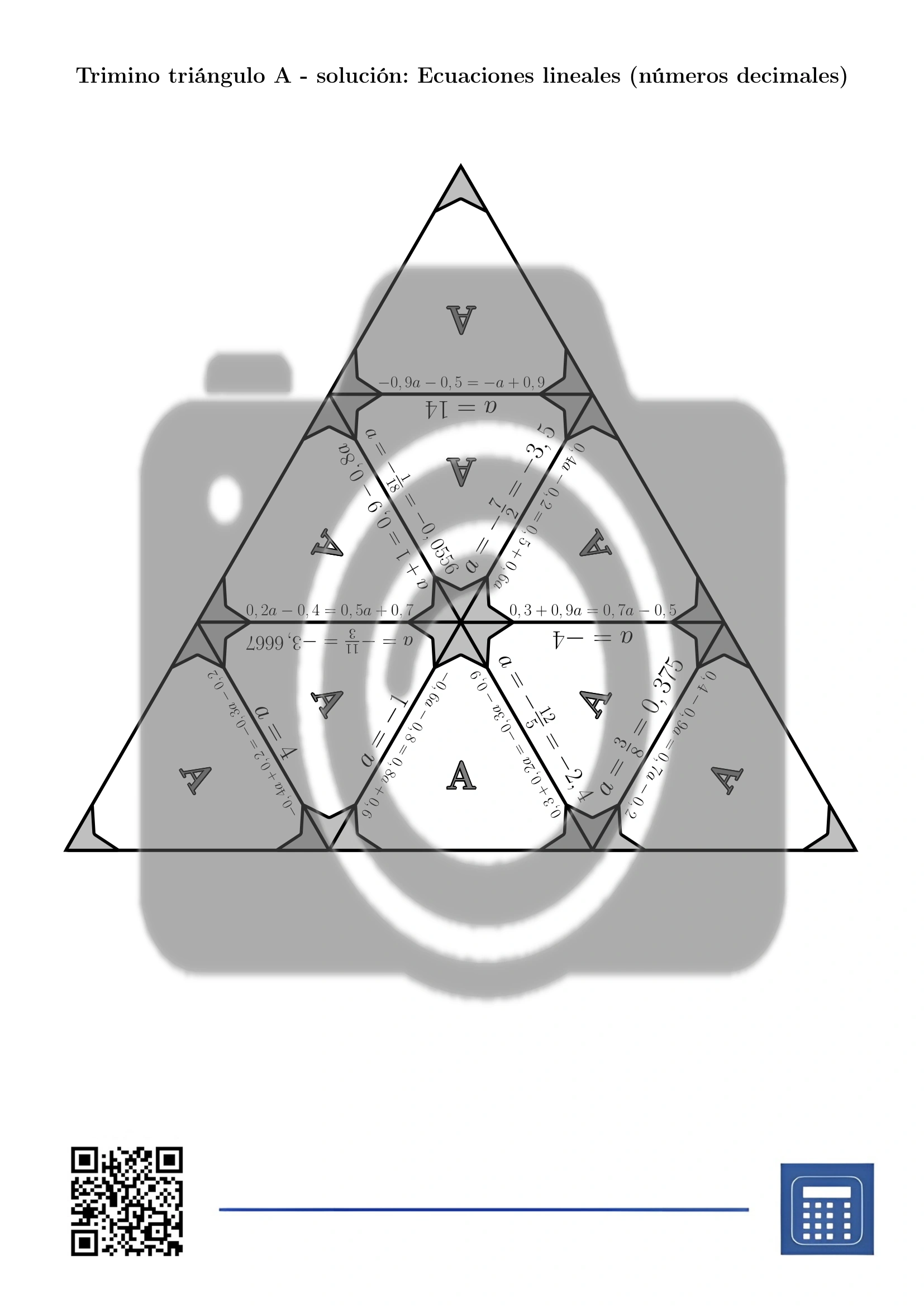 Trimino: Ecuaciones lineales (números decimales) - Imagen 6