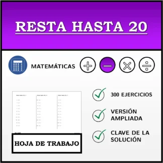 Hoja de trabajo: Resta hasta 20