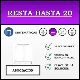 Ejercicio de asociación: Resta hasta 20