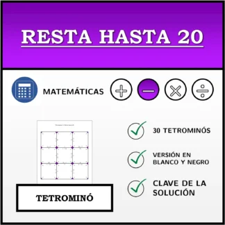 Tetrominó: Resta hasta 20