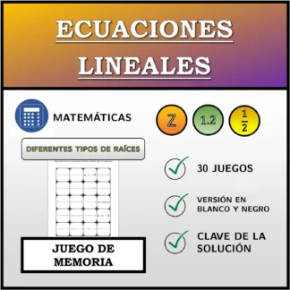 Juego de memoria: Ecuaciones lineales, distintos tipos de soluciones