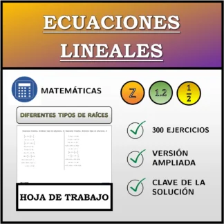 Hoja de trabajo: Ecuaciones lineales, distintos tipos de soluciones