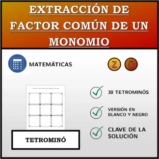 Tetrominó: Extracción de factor común de un monomio
