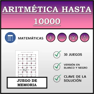 Juego de memoria: Aritmética hasta 10000