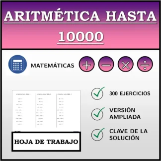 Hoja de trabajo: Aritmética hasta 10000