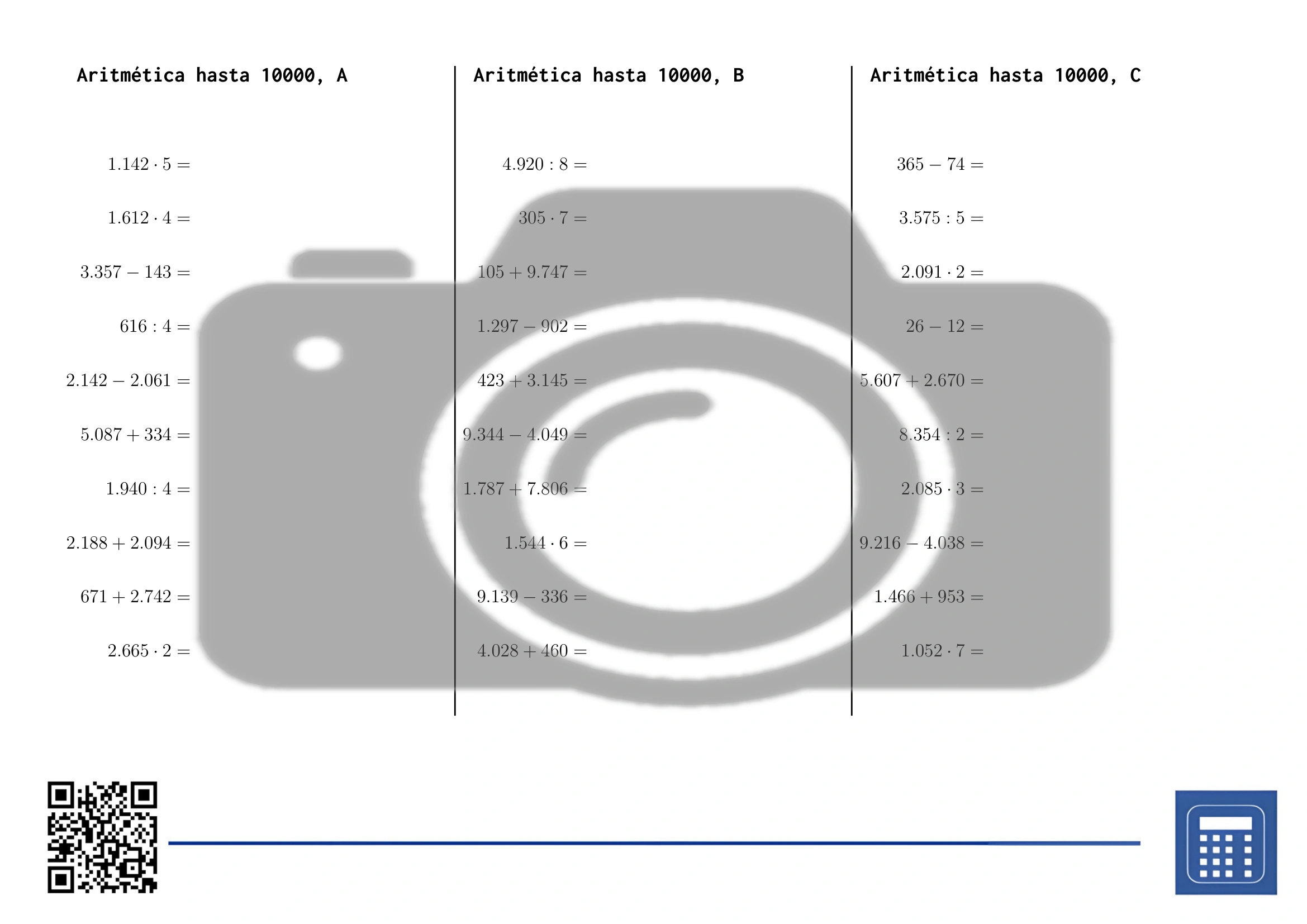 Hoja de trabajo: Aritmética hasta 10000 - Imagen 2