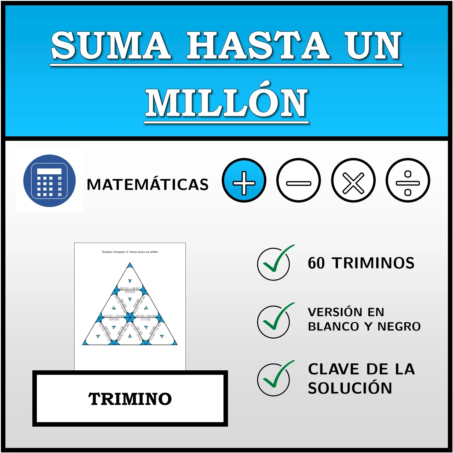 Trimino: Suma hasta un millón