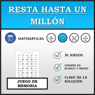 Juego de memoria: Resta hasta un millón