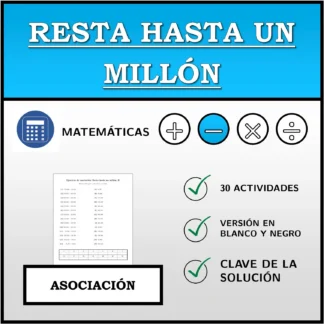 Ejercicio de asociación: Resta hasta un millón