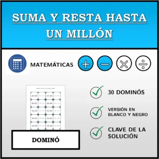 Dominó: Suma y resta hasta un millón