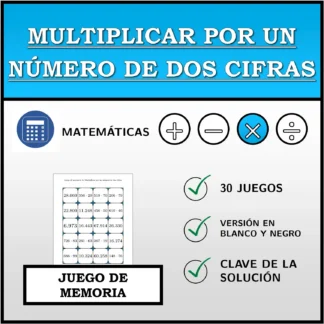 Juego de memoria: Multiplicar por un número de dos cifras