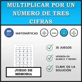 Juego de memoria: Multiplicar por un número de tres cifras