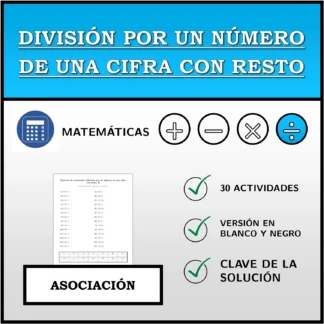 Ejercicio de asociación: División por un número de una cifra con resto