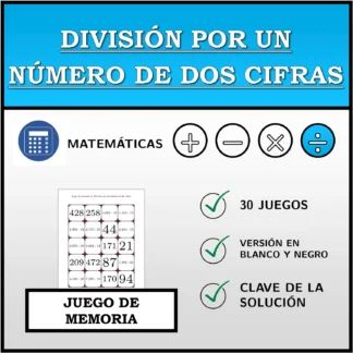 Juego de memoria: División por un número de dos cifras