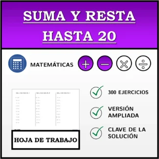 Hoja de trabajo: Suma y resta hasta 20