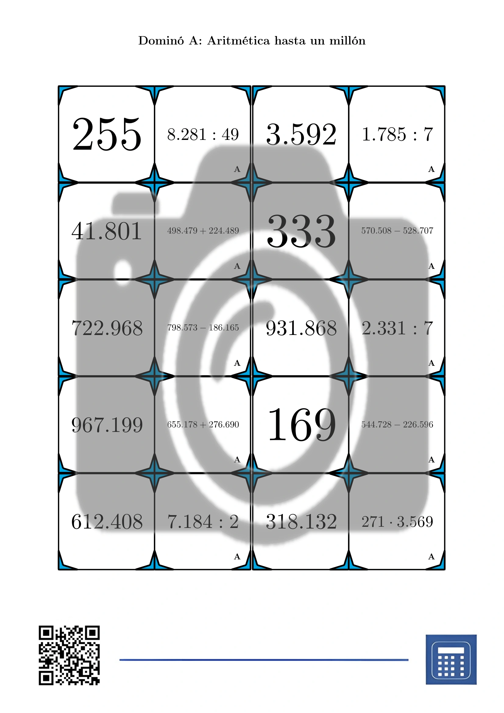 Dominó: Aritmética hasta un millón - Imagen 2