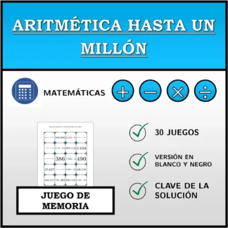 Juego de memoria: Aritmética hasta un millón