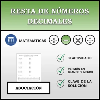 Ejercicio de asociación: Resta de números decimales