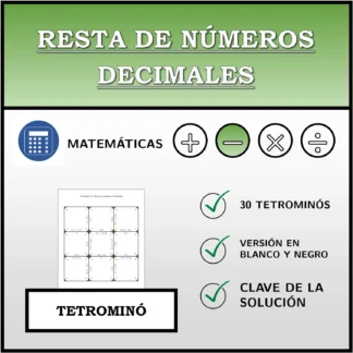 Tetrominó: Resta de números decimales