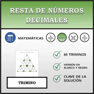 Trimino: Resta de números decimales