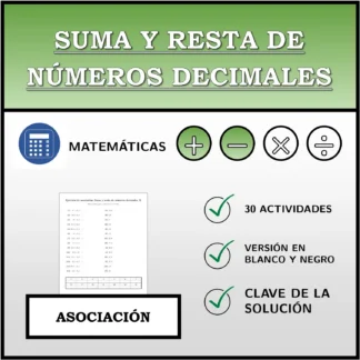 Ejercicio de asociación: Suma y resta de números decimales