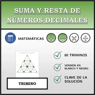 Trimino: Suma y resta de números decimales