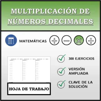 Hoja de trabajo: Multiplicación de números decimales