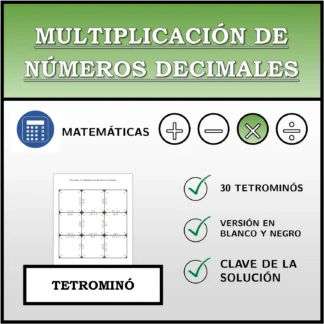 Tetrominó: Multiplicación de números decimales