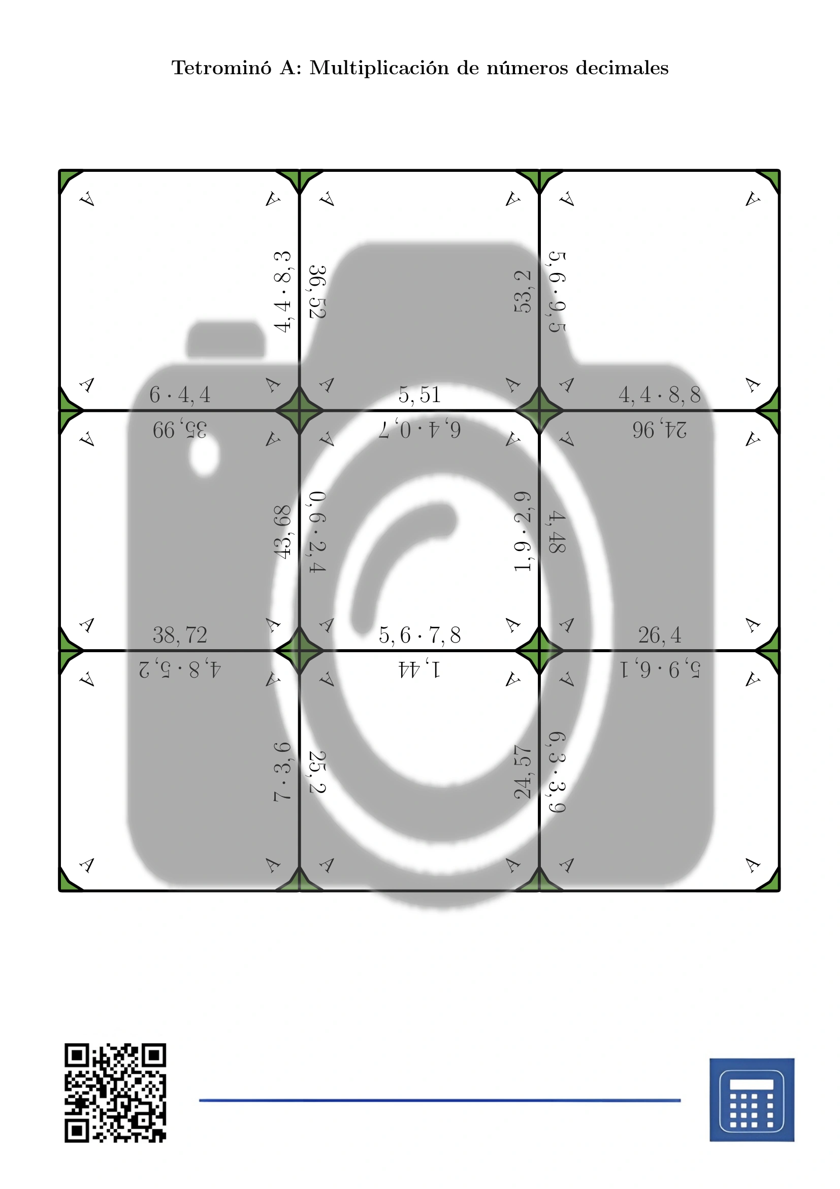 Tetrominó: Multiplicación de números decimales - Imagen 2