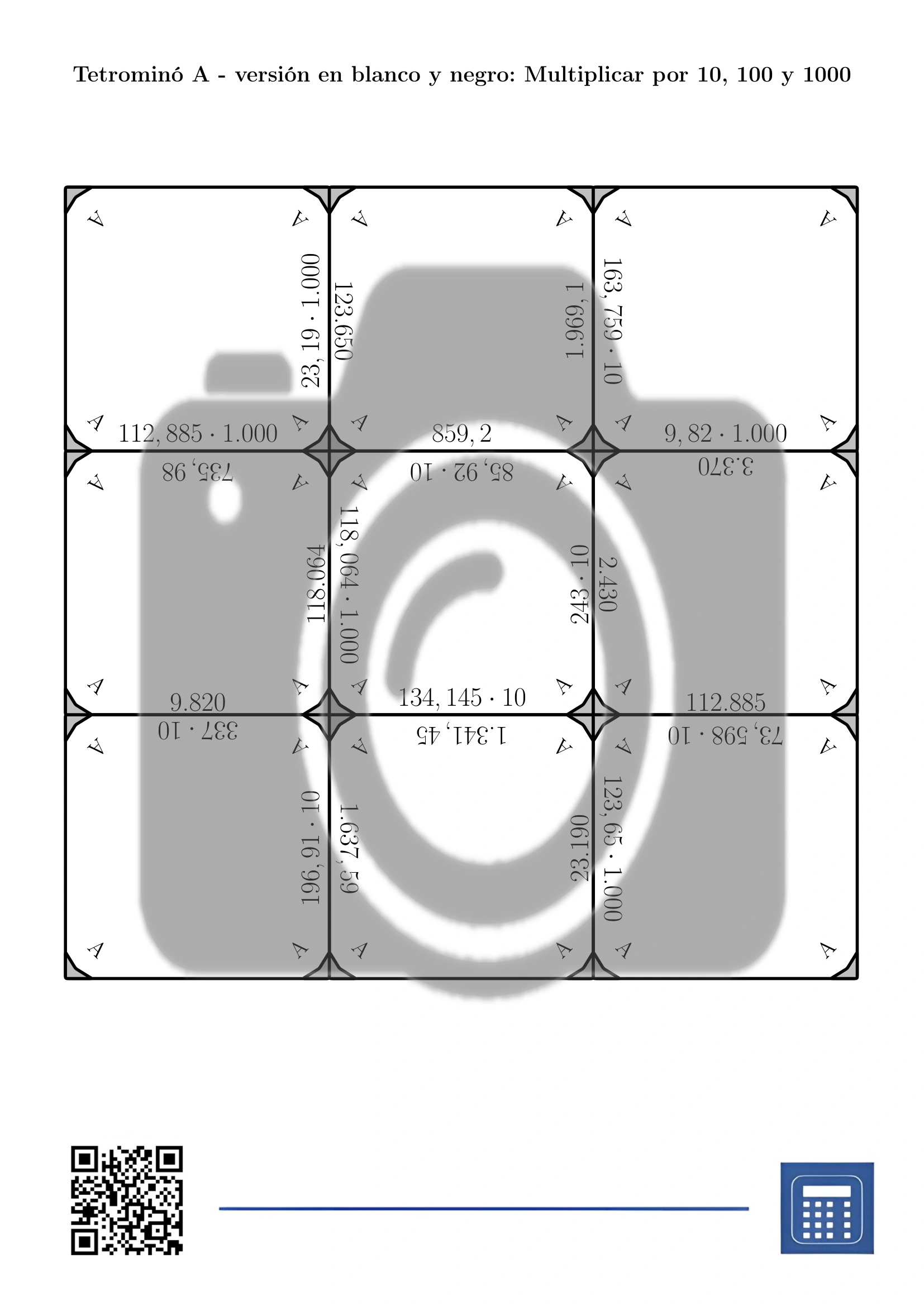 Tetrominó: Multiplicar por 10, 100 y 1000 - Imagen 3