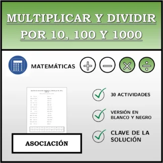 Ejercicio de asociación: Multiplicar y dividir por 10, 100 y 1000