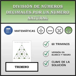 Trimino: División de números decimales por un número natural