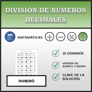 Dominó: División de números decimales