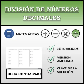 Hoja de trabajo: División de números decimales