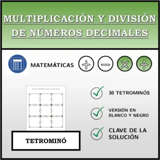 Tetrominó: Multiplicación y división de números decimales
