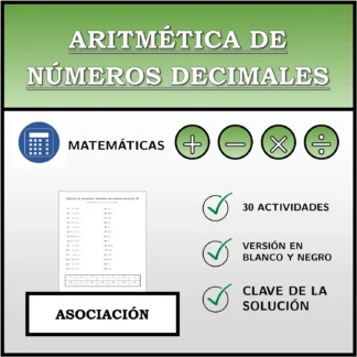 Ejercicio de asociación: Aritmética de números decimales