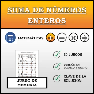 Juego de memoria: Suma de números enteros