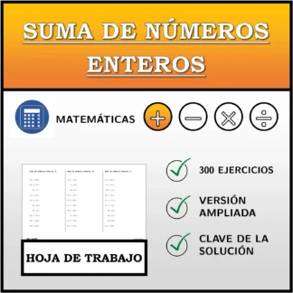 Hoja de trabajo: Suma de números enteros