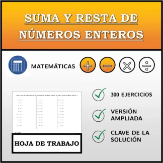 Hoja de trabajo: Suma y resta de números enteros